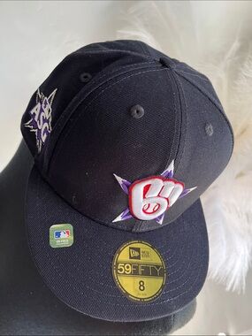 New Era Black & Purple Fist Logo 59FIFTY Fitted Cap